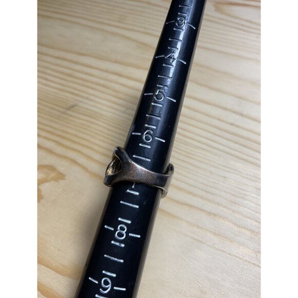 Silver Curb Chain Link Ring Mens - Picture 2 of 5